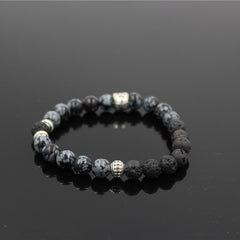 Kranion - Snowflake Obsidian x Lava Stone