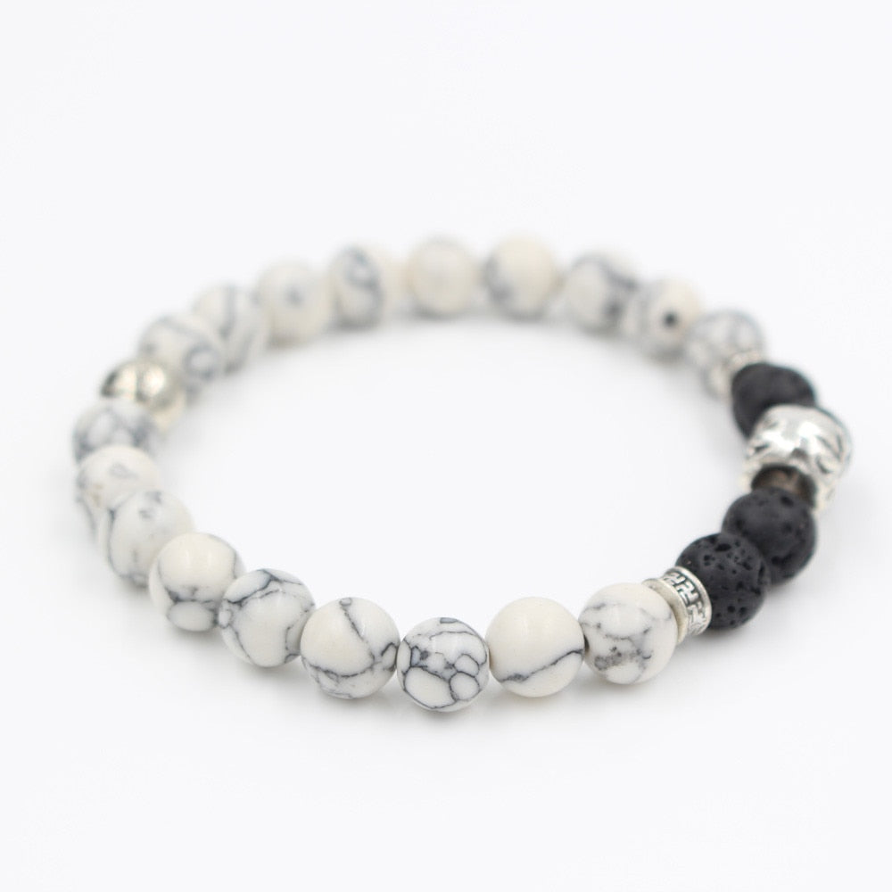 Kranion - Howlite x Lava Stone